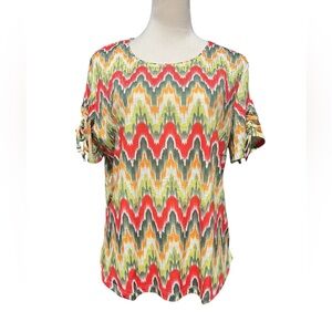 Allison Daley Vibrant Zigzag Blouse